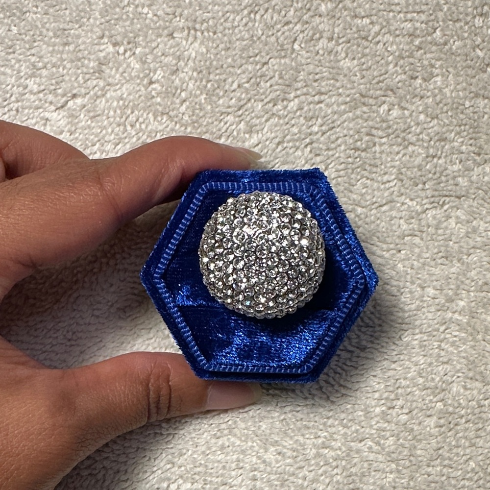 Sparkling Silver Crystal Ring